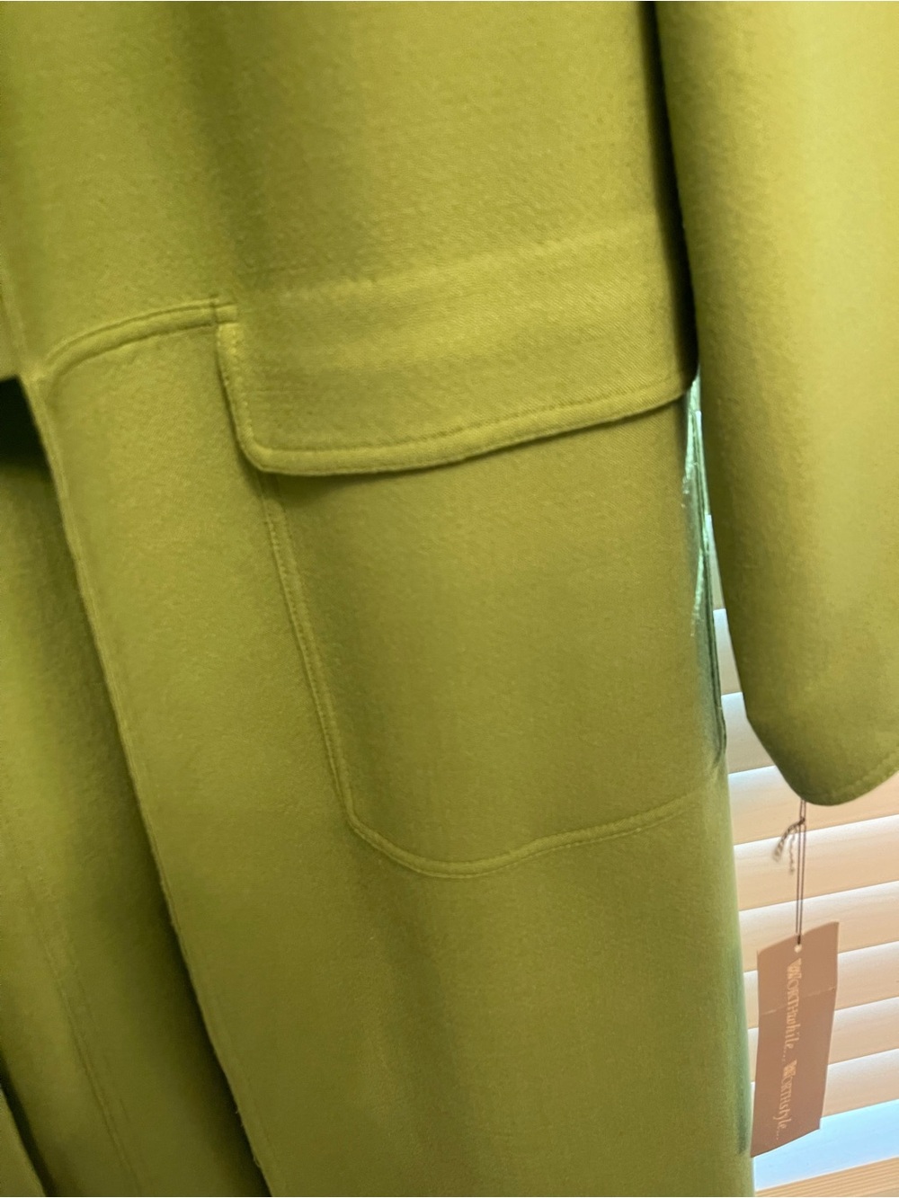 Worth Olive Green Long Blazer Coat - Picture 4 of 12
